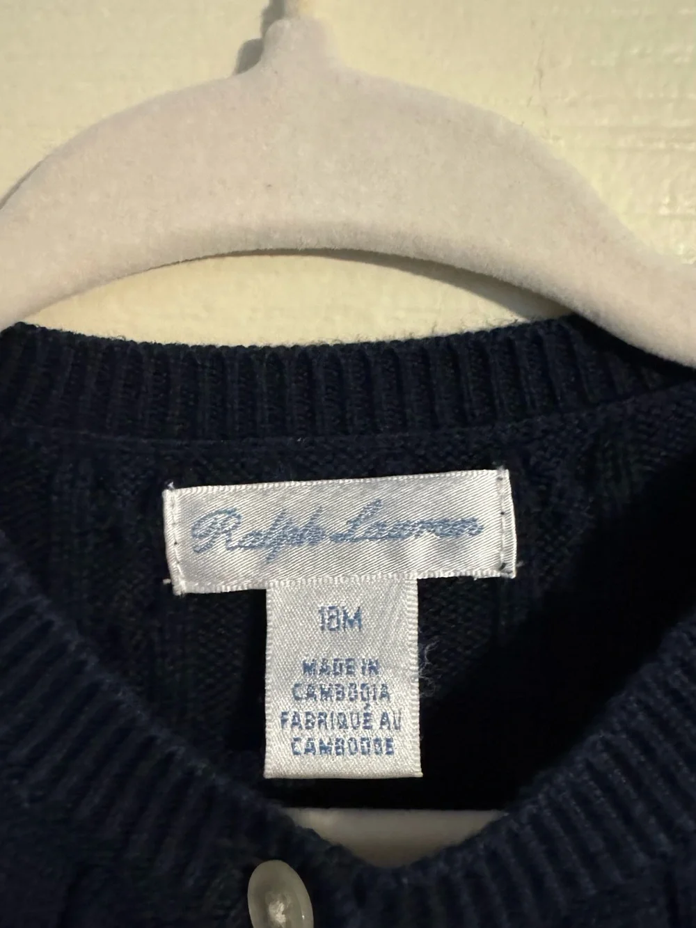Ralph Lauren Toddler Girls' Navy Cable-Knit Cardigan